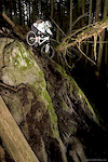 Darcy in the dank forest shooting for the Norco catalog-photo by Harookz