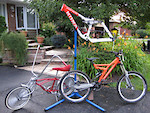 Chumba F5, Lowrider cruiser, and the Kona Stinky Deluxe I just got from Kona. Yes it has a Custom piant job, wanna know why? This bike was used by John Cowan for a month, and then they gave it to me!
