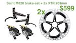 Shimano SAINT M820 brakes w/ 2x MT900 203 CL rotors