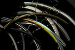 Recycled rims turned into hangers. kits for bike shops to produce there own are available at www.sunrisecyclery.net