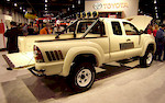 a tribute toyota did for the toyota pickup truck that made them famous. it has a 4 cylinder and solid front axle like the originals.