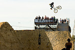 2oo9 Bmx Games Backbone Dirt Jumps - DT throwing down a huge 3 double whip