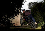 photo I set up then my mum just pressed the button. 
taken on a tight corner with a small rut, made whilst scoping a new back yard track. more pics of that soon!!!