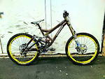 updated picture of my downhill bike, all new front end, nice and short