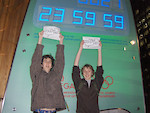 ONE SECOND LATE!!!!!
And yeah, That's the count down outside the art gallery in vancouver bc on Friday Feb 12th (Opening day) at 6:00:01 pm