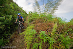 David Linehan of riding the trail down from Murphy Hill during the Jamaica Fat Tyre Festival