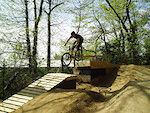 Trail crew Testing the new stunt on the pump track photo by mariuz