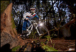 Fast little S berm! Curtis gets all tweaked right before the next turn! That is the sun in the picture right above his tire! I thought it came out nice.