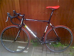 The Boardman with fizik carbon saddle and new tyres