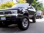 Red: 22RE 1990 4runner i know it's not the prettiest truck out there, but it's all I can afford.
Black is a buddy's V6.