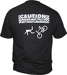 Caution rider may fall without warning-Back-Black