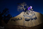 End of the day photo session at Ranchstyle. This jump on wallride is pretty cool, the tree up top really makes it for me. Made sure to get him in between the horns on the Kali logo. Also tried to get a little bit of blur on the rider to get a sense of speed.