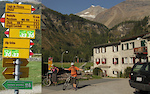 The town of Cavaglia and the remnants of the Palu Glacier on the road to Poschiavo