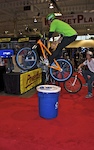 Hop Barspin over trash can in the middle of the bike show