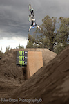 Cliffhanger flip at the UDUG best trick contest. Photo: Tyler Orton
Ellsworth Bikes, Loaded Components, THE, ITS, Lace Anchors, promax, Division 26 Clothing