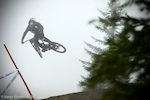 Sam Hill disappearing in the morning fog. Seventh fastest time for him.