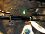Fox Racing Shox LED indicator noted shifting activity and changes color and modes as battery is depleted.