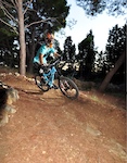 Riding on a dual slalom track made by local builders from Vis island.