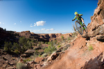 Kyle Mears rides the Captain Ahab trail in Moab, Utah