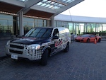 RB INC Jamis Bicycles Canada on the road, More people checking out the van than the Lamborghini!