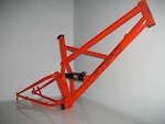The trail frame with "general lee" orange paint job