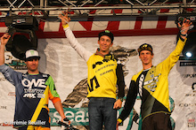 Podium of the last Episode EWS with Jerome Clementz, Jared Graves et Martin Maes.