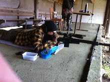 I went target shooting today.
This is me shooting prone from the 300 meter line.