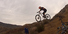 gopro photo of me hitting our new section at the stock pile trails.