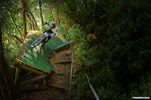 One of my favourite shots of the weekend. Freshly signed Devinci WC rider Dean Lucas smashing his way in to 2nd at round 2 of the Australian DH series.