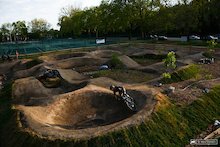 Kenn railing the infinity berm at dusk