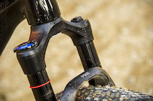 Rockshox Pike that lowerd to 100mm of travel.