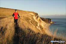 Self portrait of trail running along the South West Coast Path.