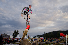 Gilles Coustellier cleaning his final section at UCI Trial World Champs 2014