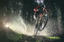 Splashing through puddles makes for a pretty standard ride in the damp British conditions. Richard Cunynghame not letting the weather get to him - Laurence CE - www.laurence-ce.com