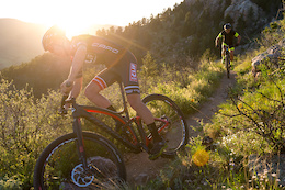 Garrett Gerchar and Brad Cole ride the Niner Bikes JET 9 RDO at Horsetooth Mountain Park near Fort Collins, CO