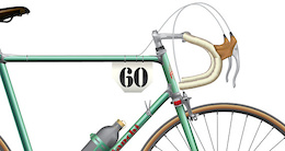 Fausto Coppi Bianchi Bike Poster from 1952 tour de France