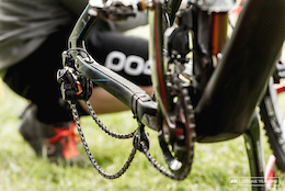Shimano Di2 on Nico Lau's bike, which in his own words in "amazing" in the mud.