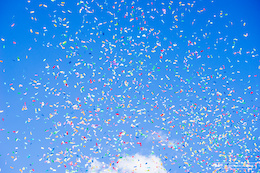 The confetti was flying like  snow storm.