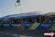 Giant and Michelin team up for one of the biggest trailer set ups each year.