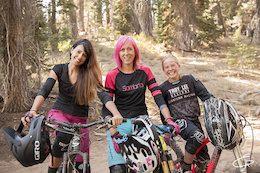 The ladies take a break after a full day of intense riding while filming the first episode of 
The Line Documentary Series. The Line focuses the lens on women completing in high adrenaline sports.