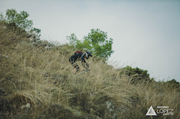 Matthias Stonig from Austria races down  stage1 during the practice for the 5th stop of the European Enduro Series at Malaga / Benalmadena, Spain, on October 17, 2015. Free image for editorial usage only: Photo by Antonio Lopez