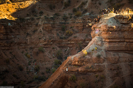 Tyler McCaul testing out his massive drop at Red Bull Rampage 2015. He nailed it.