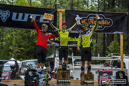 Men's winning podium: Mark Scott (3), Jerome Clementz (1), and Marco Osborne (2). It's crazy to think that after 30 minutes of racing, that less than a second separated Clementz and Osborne.