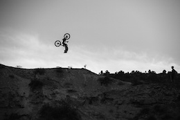 Tyler McCaul flipping off the ridge.