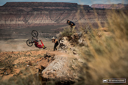 Flat drop flips for the win...  Brandon Semenuk continues to show the world the true potential of mountainbiking.