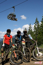 Girls throwing down on bikes and Mexican Wrestling-all at Crankworx 2007