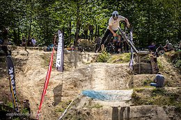 With the same top score as Zac Rainbow, it was Kerry’s consistency to throw down banger runs that earn’t him the top step of the podium today. Here he is boosting a tail whip before setting up for a 3-whip over the last