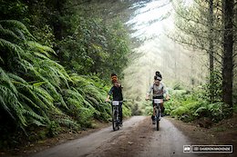 With the full eight rounds of EWS ahead of them, John Richardson and Daniel Self pedalled up while the others shuttled to get those k's in.