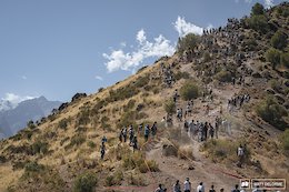 Big crowds lined the rocky steeps at the end of stage two.