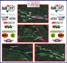 British National Downhill map for round 1 at Cwmcarn